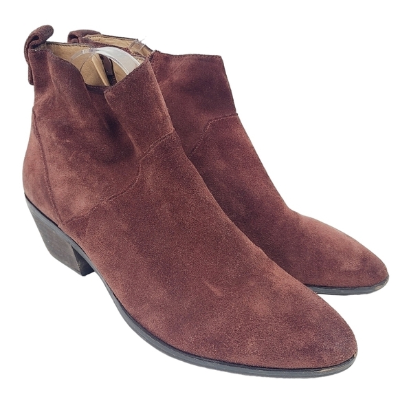 Sole Society Shoes - Sole Society | Women's So Vixen Dark Burgundy Suede Leather Booties (Size 11M)